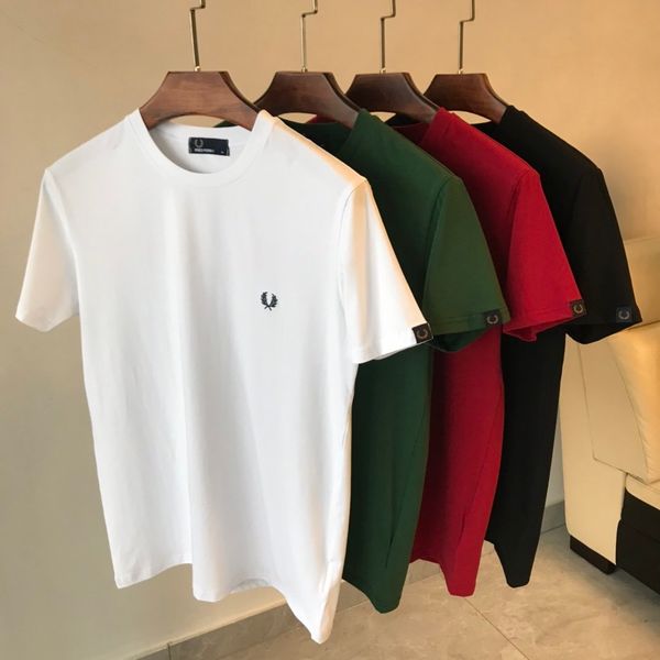 

20ss men classic leisure tshirts mens polos handsome breathable version cutting process short sleeve little bee embroidery, Black;white