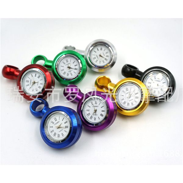 

colorful decal scooter accessories universal metal handlebar moto watches install mirror screw motorbike clock motorcycle watch