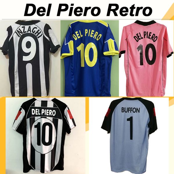 

02 03 del piero nedved home buffon goalkeeper mens short sleeve soccer jerseys 97 98 inzaghi zidane away 3rd long sleeve football shirts, Black;yellow