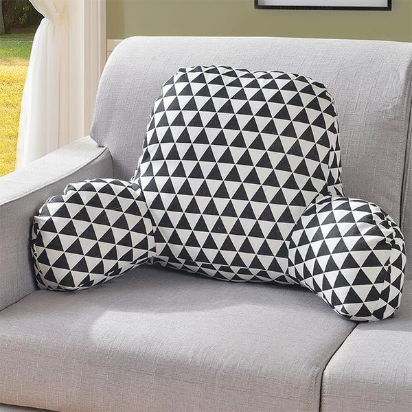 Pillow Back Cushion With Arm Support Bed Reading Rest Waist Chair