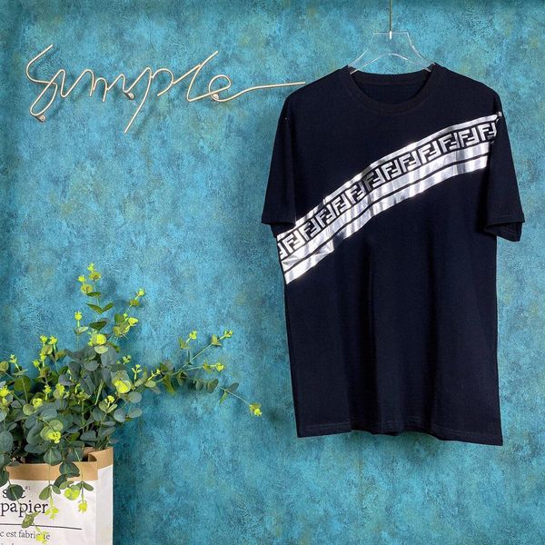 

2020ss spring and summer new high grade cotton printing short sleeve round neck panel t-shirt size: m--xl-xxl-xxxl color: black white qs14