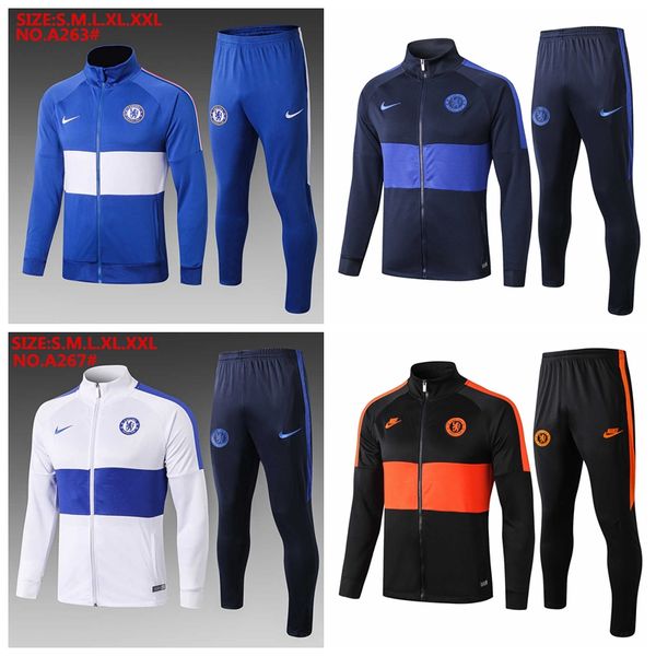 

2019/20 chelseas training suit griezmann maillot de foot football tracking suits chels soccer pants long sleeve football tracksuits #89615, Gray