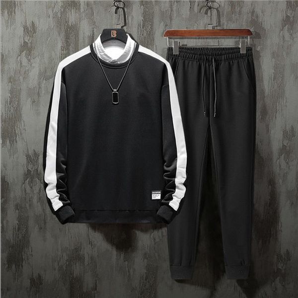 

new sportswear men spring autumn brand set mens tracksuit striped hoodies + pants men casual sporting suits bad63234, Gray