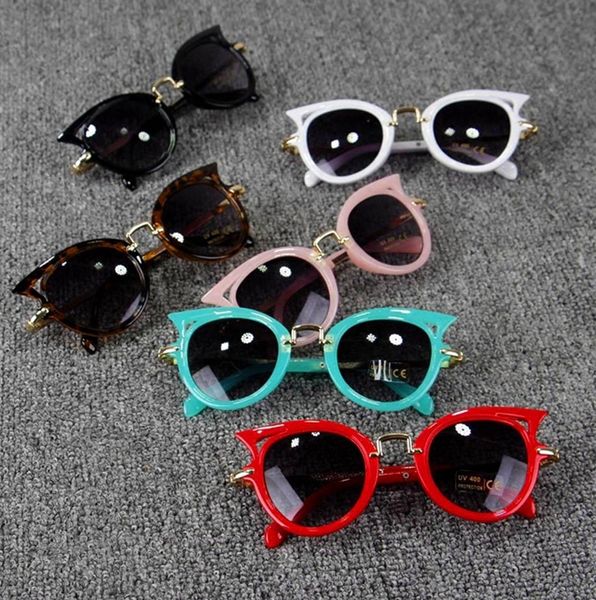 Sonnenbrille Cat Eye Kids Sonnenbrille UV-Schutz Mädchen Brillen Kinder Strand Brillen Sommer Kinder Zubehör 6 Farben Großhandel DHW2973