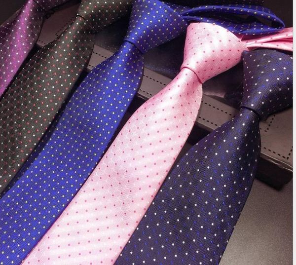 

7cm men's pure color spotted tie jacquard polyester 1200 needles, Blue;purple