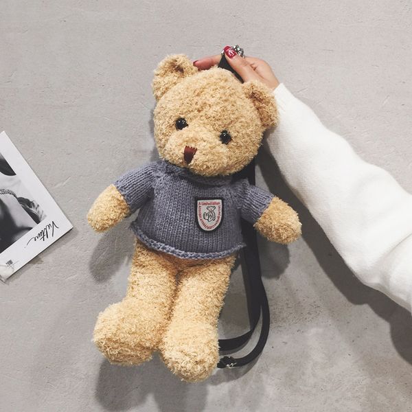 

handbags shoulder bags women 2020 summer new fashion female plush crossbody bags school students bear bag cartoon messenger