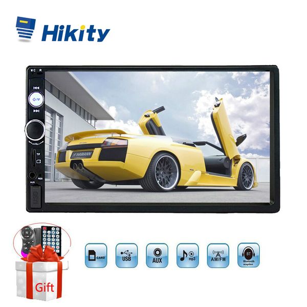 

hikity 7" auto radio 7023b universal 2 din car multimedia mp5 player autoradio support steering remote control backup camera