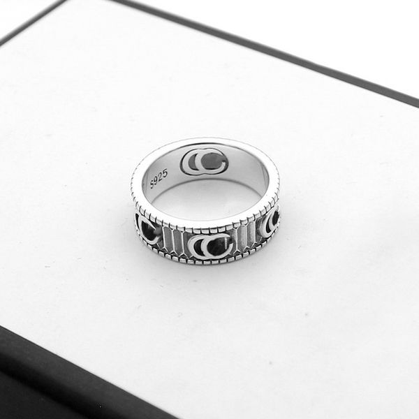 

europe america retro style ring women lady brass silver plated engraved stripe pattern g letter wedding engagement narrow rings si279e, Slivery;golden