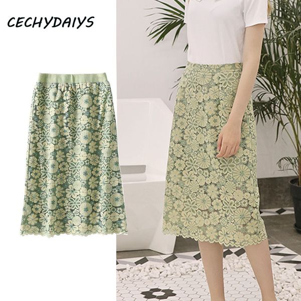 

lace skirt midi women elegant female high waist skirts pencil skirt clothes black slim wild women casual tulle