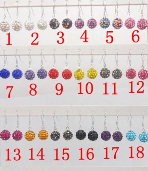 

mixed white 10mm en micro pave disco ball earrings woen drop jewelry rhinestone lot yhfg3 crystal, Golden;silver