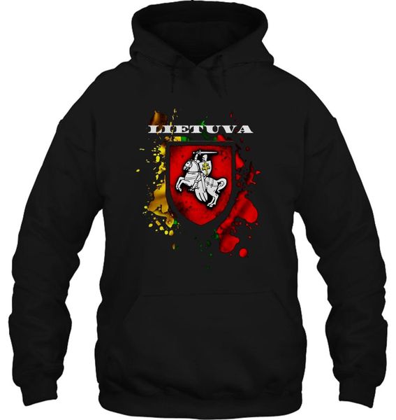 

men hoodie 100% fashion 100% lithuania gift national attributes flag and vytis women streetwear, Black