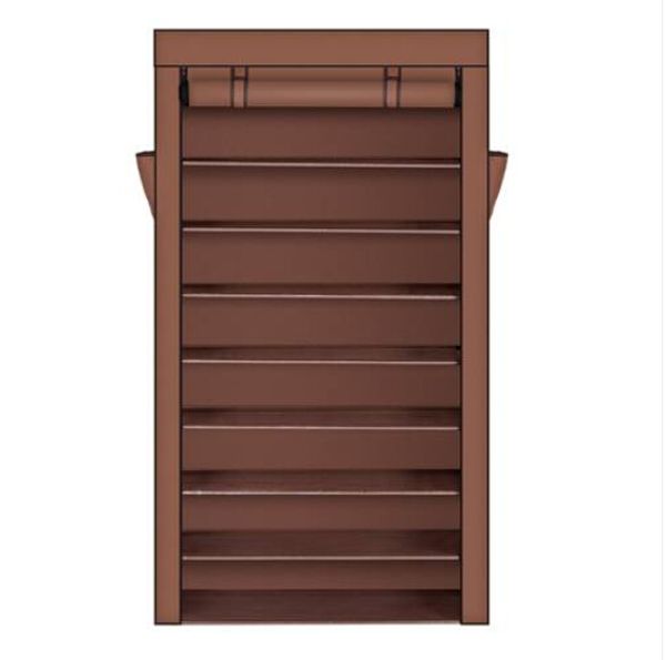 10 Tiers Shoe Rack With Dustproof Cover Closet Shoe Storage Cabinet Organizer Dark Brown