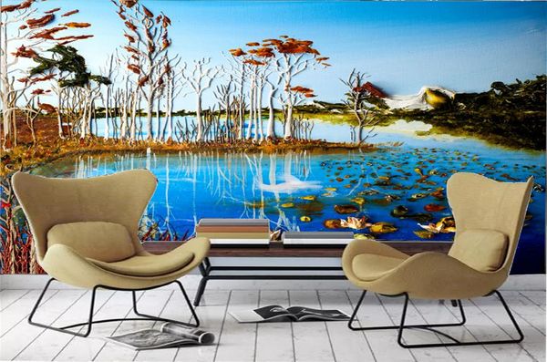 

фото 3d обои красивая картина маслом красивые обои озерный пейзаж