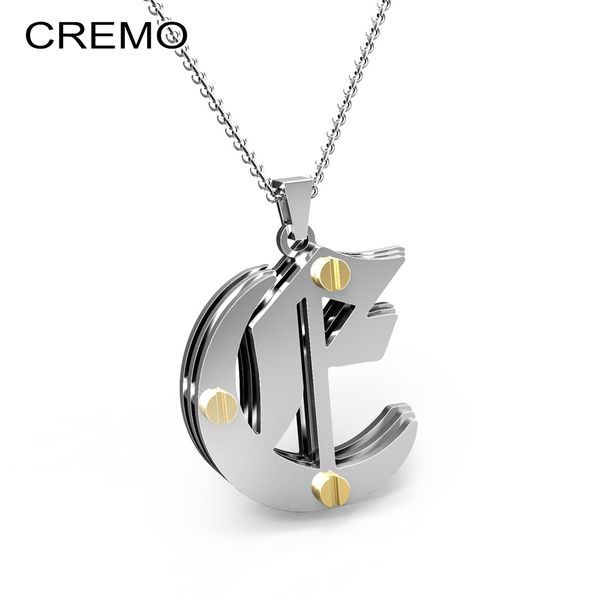 

cremo vintage old english letters pendants necklace women 3 layers stainless steel letter necklaces initial a-z letter pendants, Golden;silver