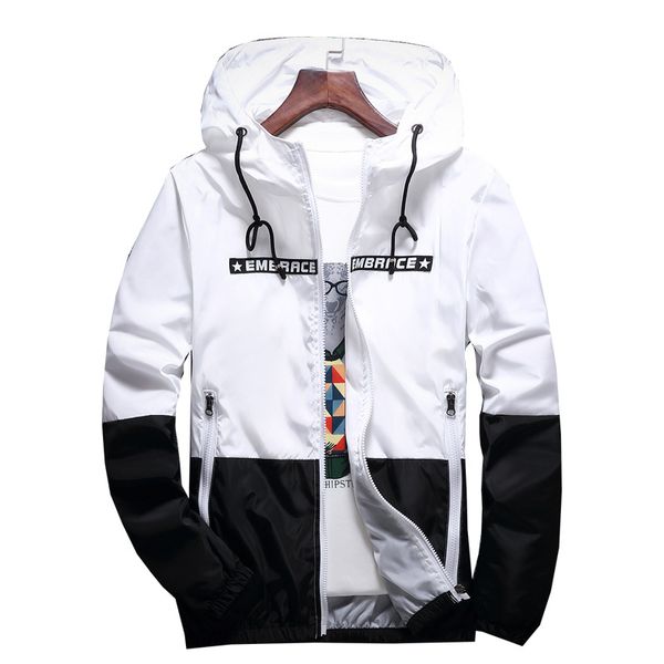 

new spring autumn bomber hooded jacket men casual slim patchwork windbreaker jacket male outwear zipper thin coat brand clothing, Black;brown