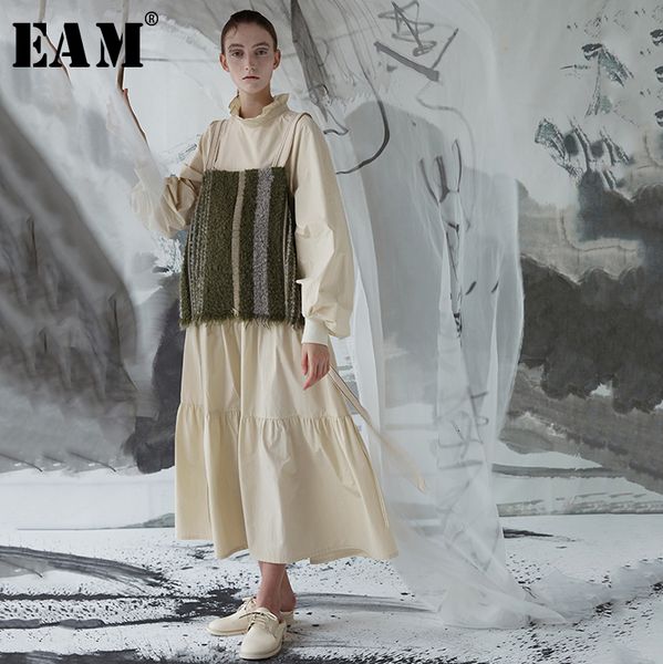 

eam] women spaghetti strap greens split joint ribbon loose fit vest new sleeveless fashion tide spring autumn 2019 1d4160, Black;white