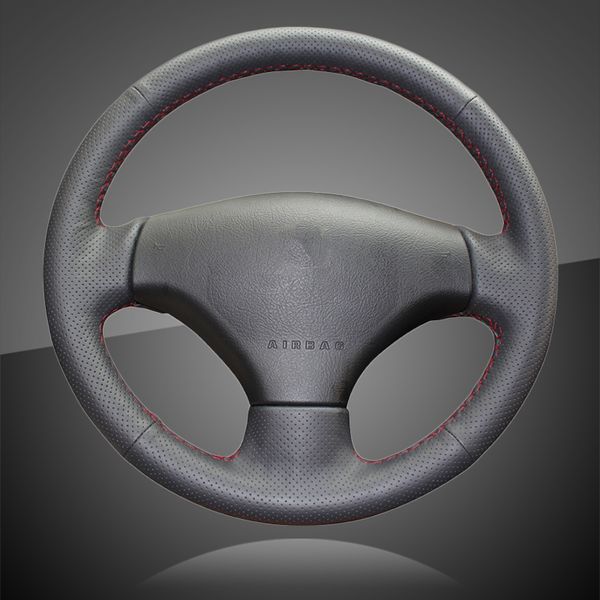 

auto braid on the steering wheel cover for 206 car-styling hand stitching car steering wheel covers interior accessories