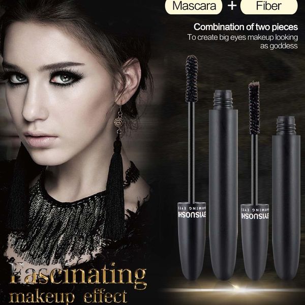 

1 set 3d fiber density waterproof mascara lengthens eyelashes makeup eyelash long curling mascara de cils en fibre de soie thick