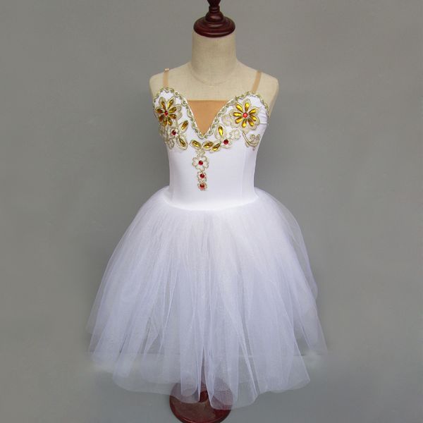 

romantic ballet tutu skirt costumes children long tulle swan dancing ballerina dress for girls practice tutus, Black;red