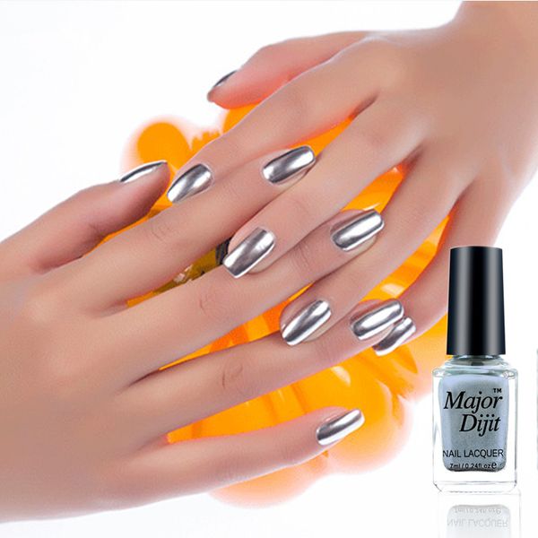 

7ml/bottle metallic mirror nail polish color stainless steel silver mirror silver nail polish nails art tools