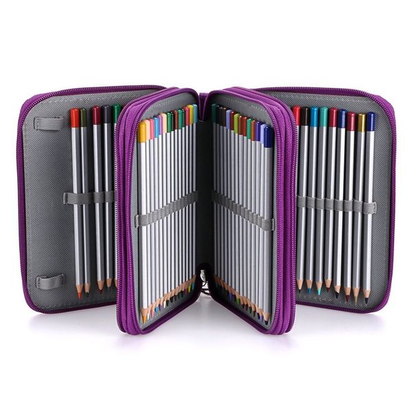 

72 holes penal school pencil case for girls boys pen bag canvas pencilcase large big storage box stationery pouch penalties kit