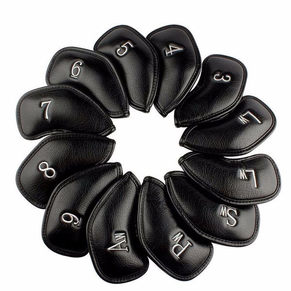 

mounchain 12pcs/set exquisite pu golf club iron head covers protector golf head cover sets iron club cover accessories