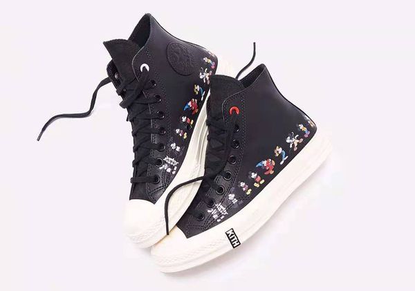 

2020 new converse x kith black leather chuck casual shoes women mens skateboard designer sport canvas platform sneaekers 35-44