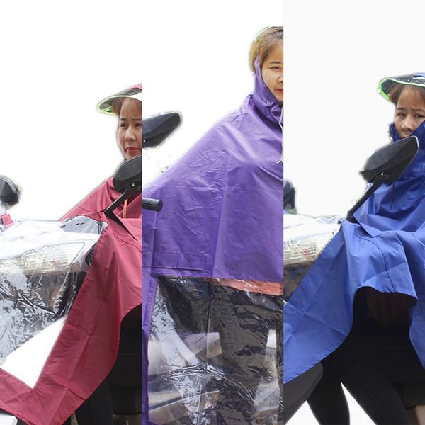 

electric battery car raincoat bicycle cloak bicycle single print advertising waterproof cycling gift thickened poncho, Red;brown