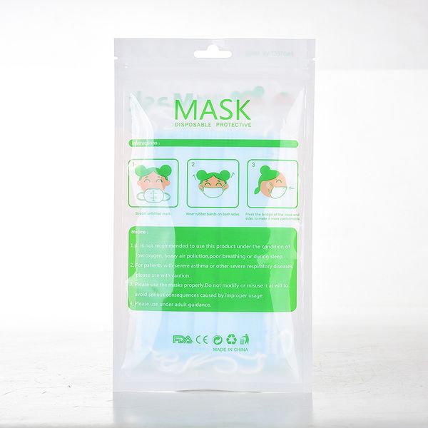 

packaging protective opp bag zipper pouches lock bags for disposable face mask bag for kn95 baby kids child masks bag empty retail