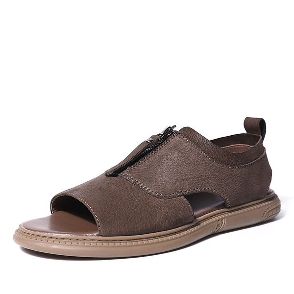 

mens gladiator sandals summer sneakers men slippers flip flops casual shoes beach outdoor anti-skid all-match cowhide spring, Black