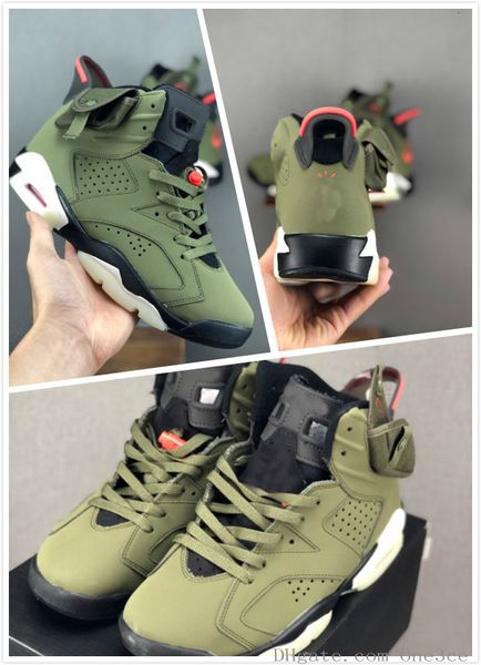 

wholsale 2019 new 6 travis scotts basketball shoes mens medium olive sports sneakers male athletic zapatillas man 6s trainers chaussures