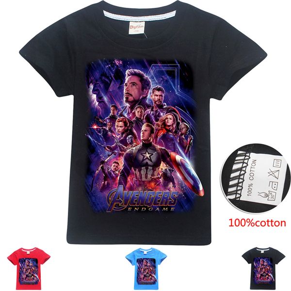 

marvel avengers endgame kids tee shirts 3 colors 4-12t kids boys girls cartoon printed cotton t shirts tees kids designer clothes ss195, Blue