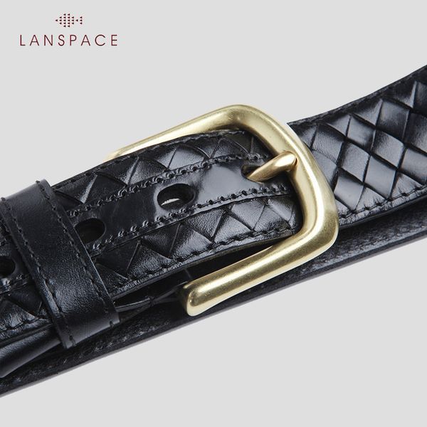 

lanspace leather men's belt business belts fashion brand men's leather 3.7, Black;brown