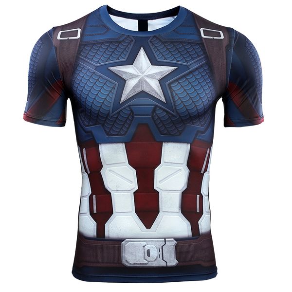 

captain american 3d printed t shirts men 4 endgame quantum war compression shirt iron man cosplay costume for male, White;black