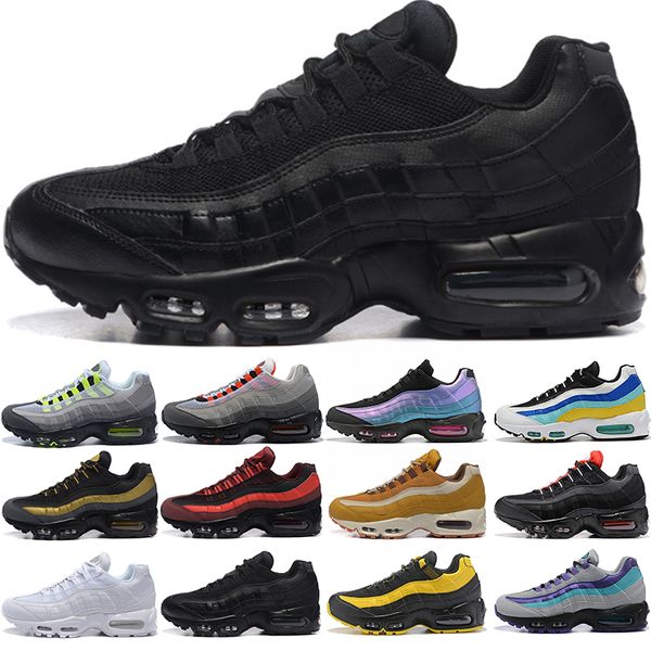 

95 running shoes triple black white laser fuchsia red orbit bred aqua neon 95s mens womens trainers sports sneakers size 36-45