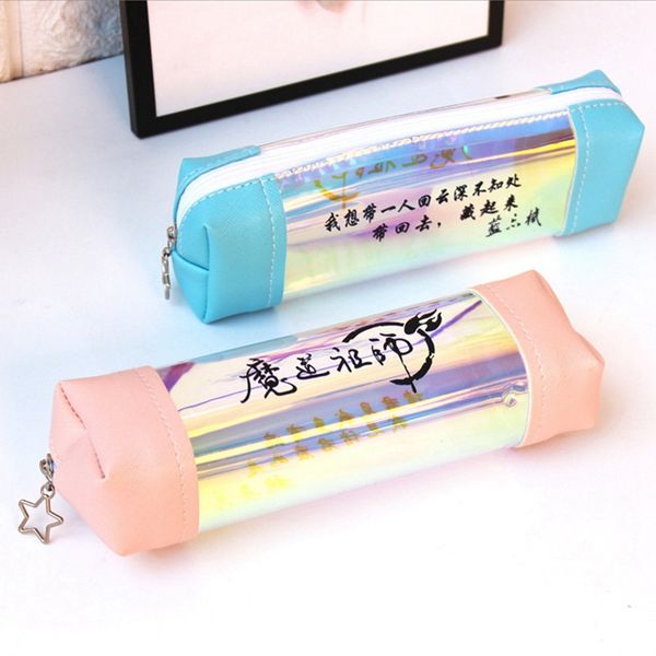 

1pcs kawaii anime modaozushi grandmaster of demonic cultivatio transparent laser pencil case for kids gift school supplies