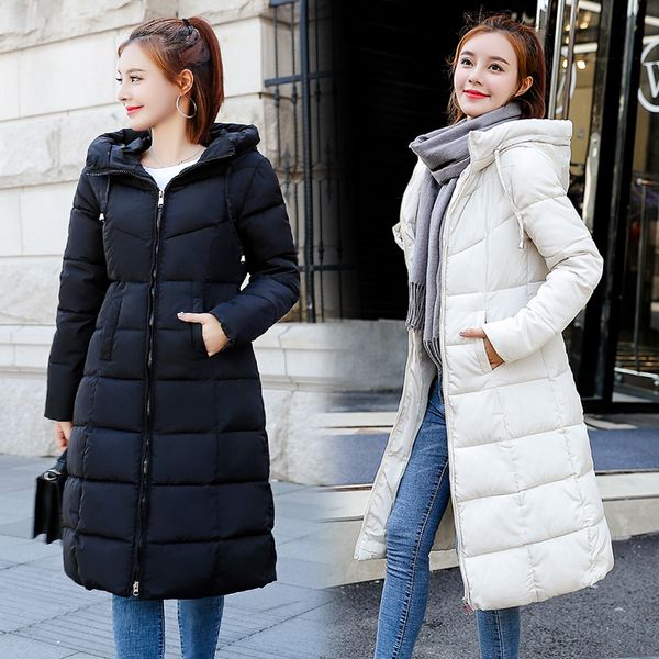 

women x-long parkas -6xl wateproof windproof -25degrees sintepon winter basic style solid slim plus size hooded jacket coat, Tan;black