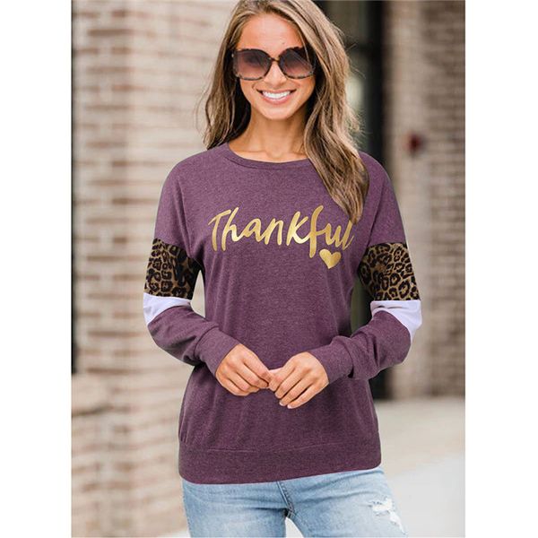 

womens designer simple style tshirt long seelve fashion leopard panelled seelve shirt loose comfortable famale clothing, White