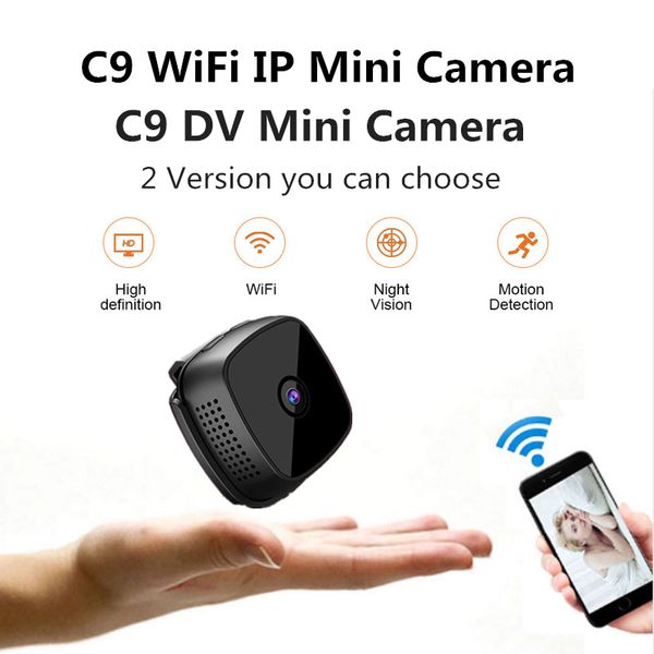 

vikewe c9 dv/wifi ip mini camera night version mini action camera with motion sensor camcorder voice video recorder small car dvr