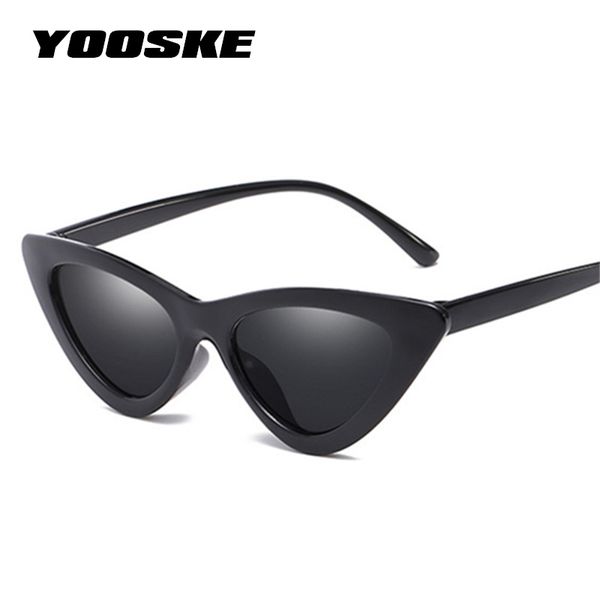 

yooske cat eye sunglasses women retro brand designer sun glasses for women small caeyes sunglass vintage eyes sweet cute uv400, White;black