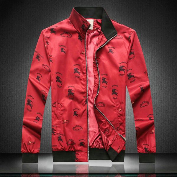 

burberri autumn mens private custom jacket europe america trends brand jacket casual vertical collar printing fashion short jacket selling, Black;brown
