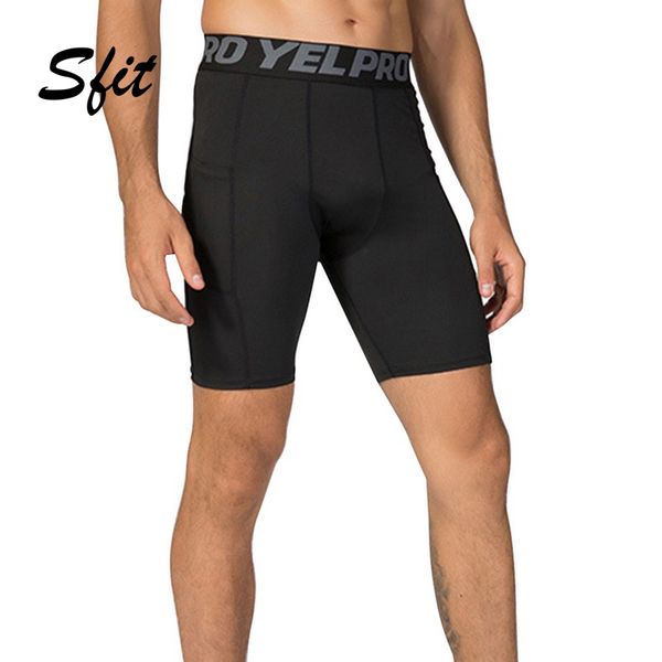 

sfit summer men compression pocket sports shorts quick dry beach shorts fitness running training tights simming trunk
