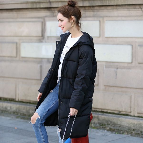 

new jackets for women winter sale fashion loose parka women down winter coat warm middle long casual jacket female overcoat g3p7, Black