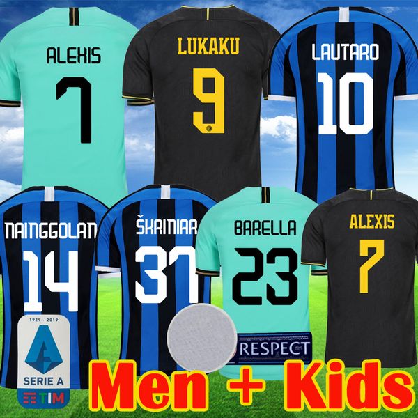 

2019 2020 inter lukaku lautaro skriniar soccer jersey icardi godin alexis milan third footall shirt 19 20 nainggolan barella maillot de foot, Black;yellow