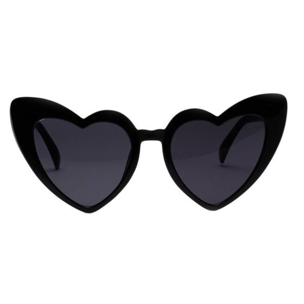 

women fashion vintage style heart shape sunglasses, Black