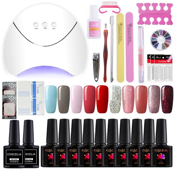 

set for manicure 36w uv led lamp for nail art gel nail polish set gel varnish tools kit manicure primer coat decoration