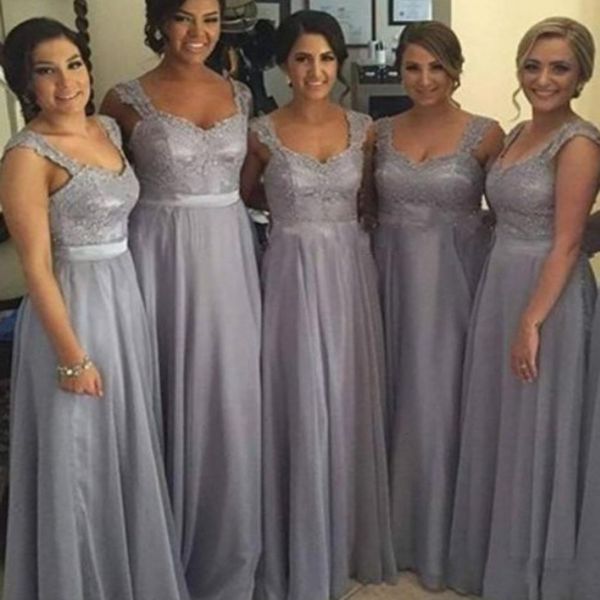

modest long formal bridesmaids dresses sweetheart lace straps custom made maid of honor gowns with sash, White;pink