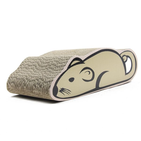 

durable cat corrugated paper mouse-shaped scratching board pad grinding claw toy solve the boredom and do more exercise