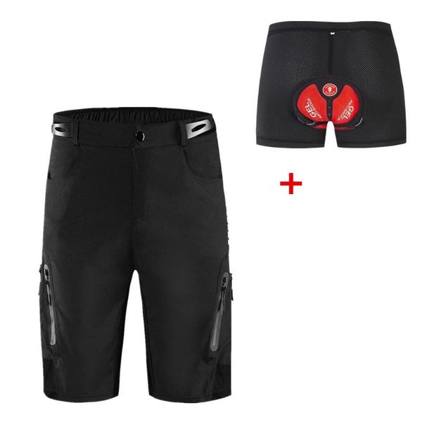 

cycling shorts men gel padded bike bicycle clothes biking gear - breathable & absorbent, Black