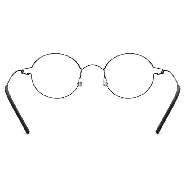 

wholesale-titanium alloy men women glasses frame ultralight round optical eyeglass oculos eyewear demasculino prescription, Black